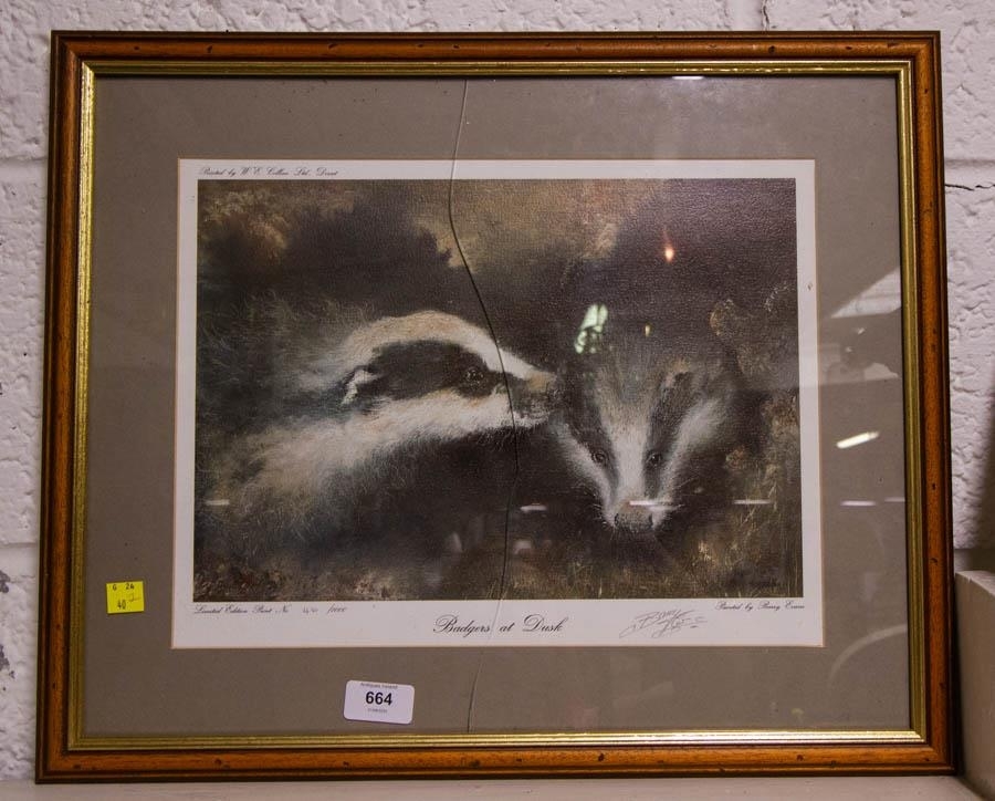 Artwork by Barry Evans, BARRY EVANS 1988 OIL ON BOARD "BADGERS, Made of OIL ON BOARD