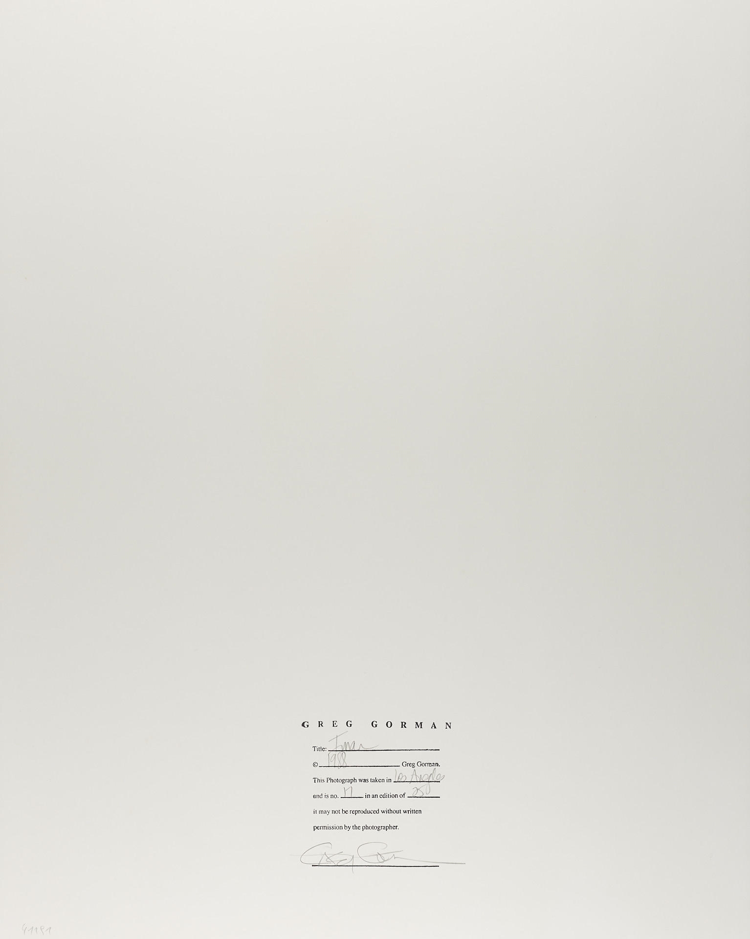 Artwork by Greg Gorman, GREG GORMAN (* 1949) Iman, Los Angeles 1988, Made of Gelatin silver print, printed in