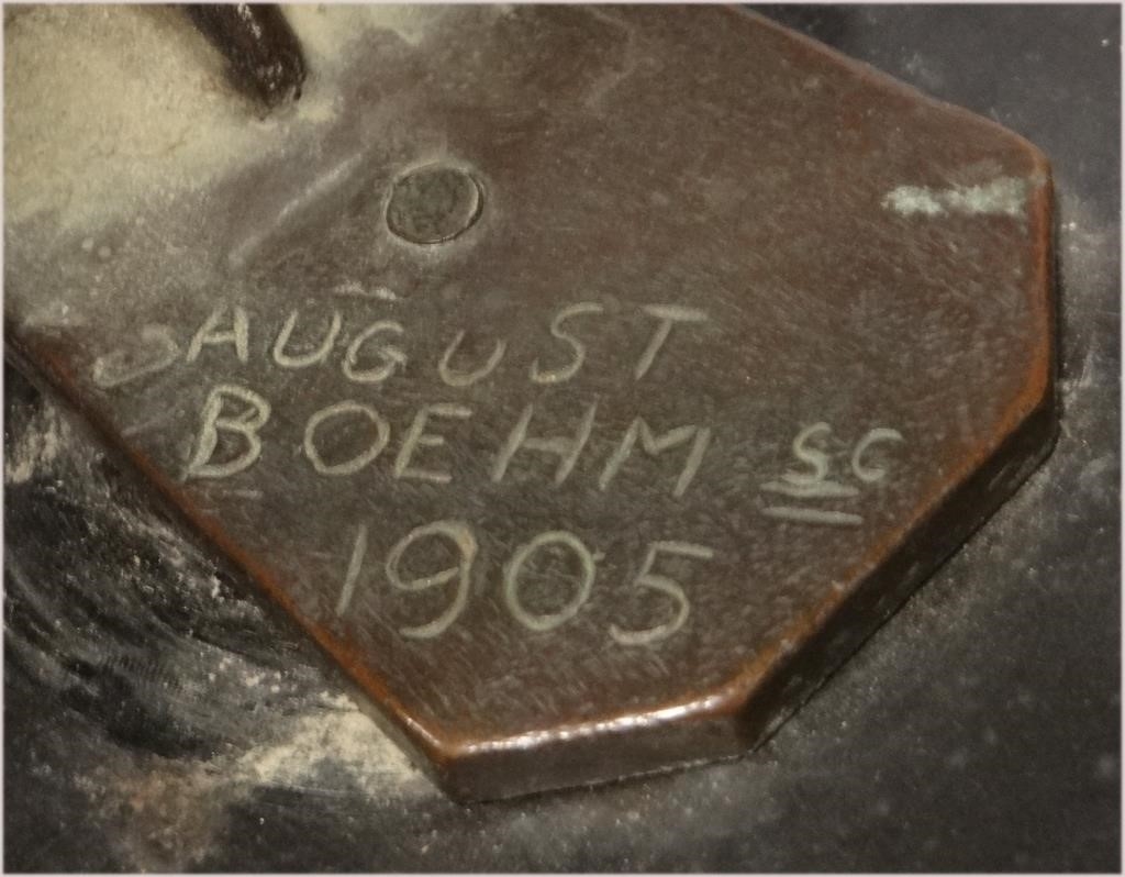 Artwork by August Boehm, BRONZE CAST BUST OF A SCHOLAR 20" TALL, Made of BRONZE