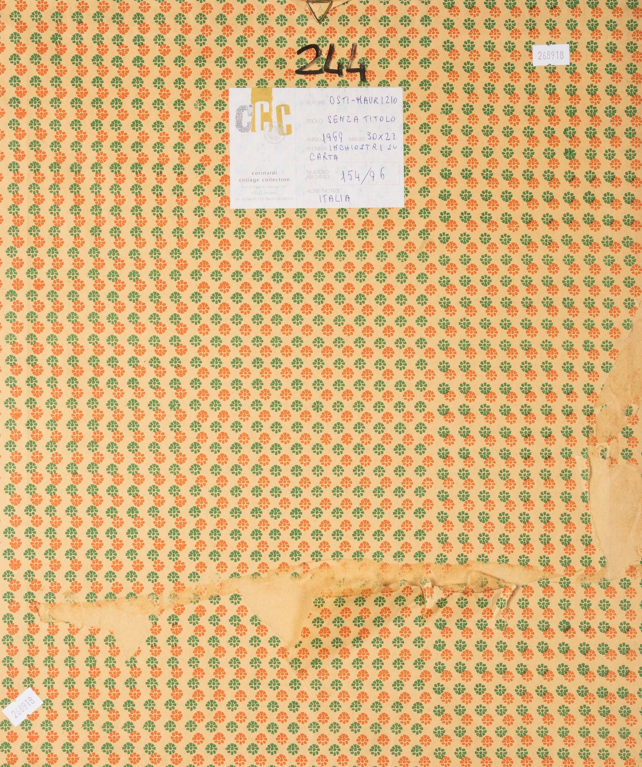 Artwork by Maurizio Osti, Senza titolo, Made of tecnica mista su carta