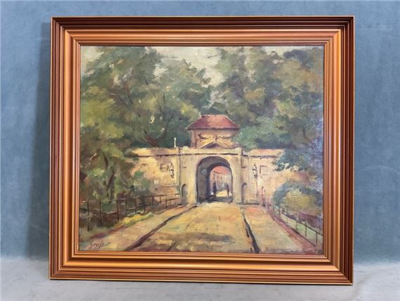 arched entrance to a fort amid woods by Einar Gross