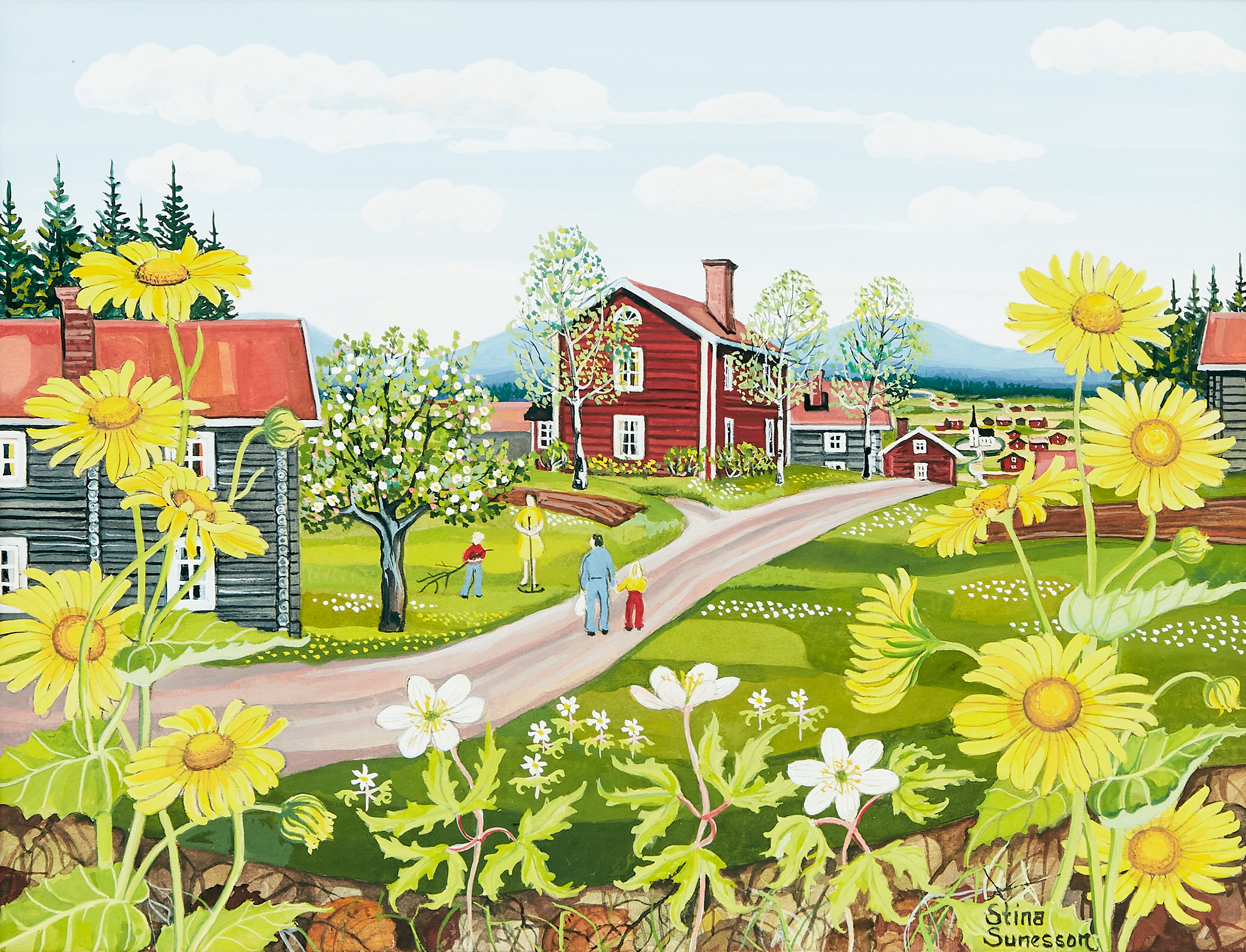 Stina Sunesson | ”Om våren”. Signerad Stina Sunesson | MutualArt