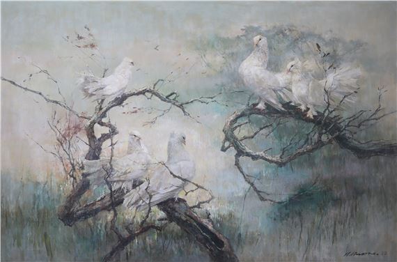 CHOO KENG KWANG | Pigeons by Choo Keng Kwang, 1982