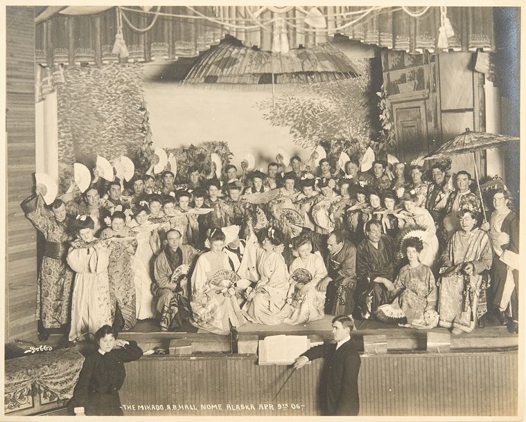 Artwork by Beverly Dobbs, General view of the city of Nome, Made of vintage silver prints