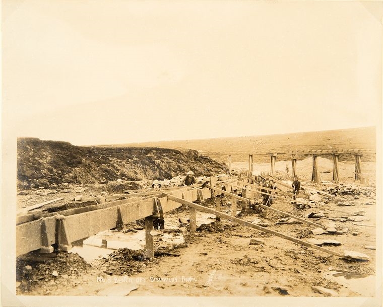 Artwork by Beverly Dobbs, The  Lode at Anvilrock near Nome, Made of vintage silver prints