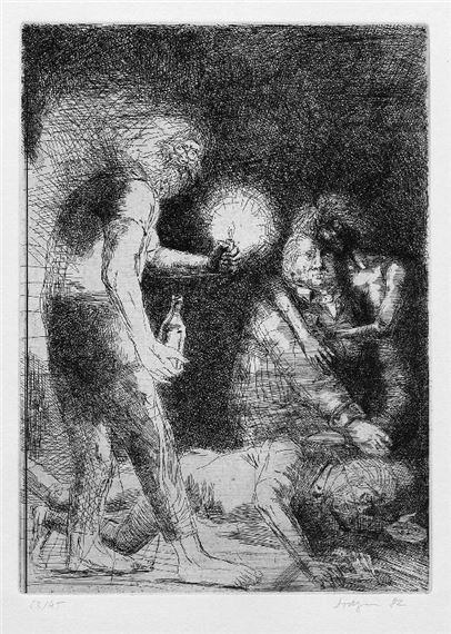 "... und kein anderes Band zwischen Mensch und Menschen" by Volker Stelzmann, 1982