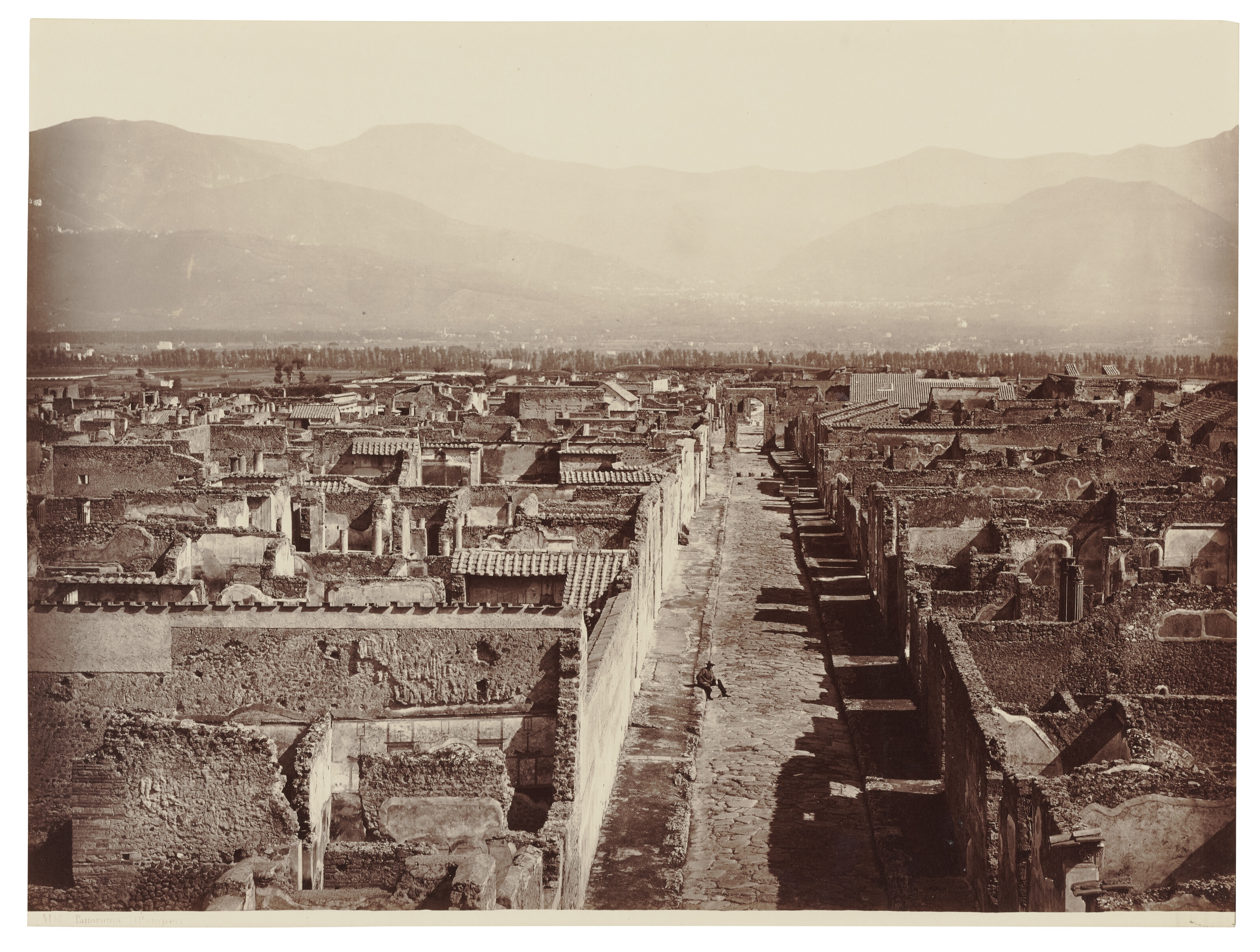 Artwork by Giorgio Sommer, Panorama, Pompei, Made of albumen print