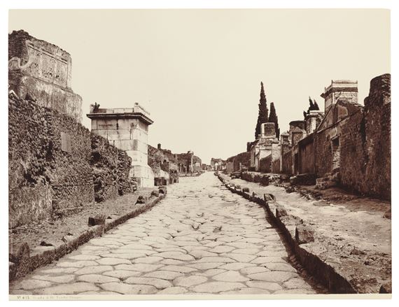 Stralla della Tombe, (Pompei), Street of Tombs by Giorgio Sommer, Printed circa 1865