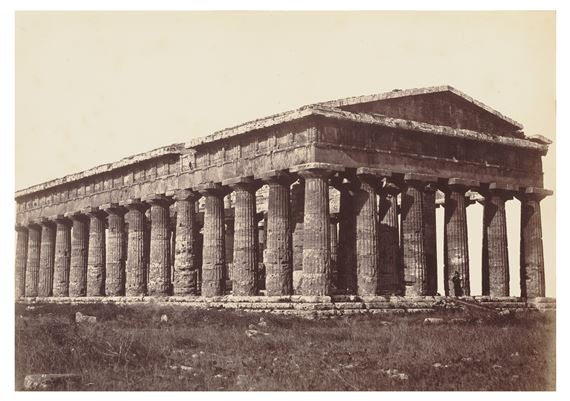 Temple of Neptune, Paestum by Giorgio Sommer, Printed circa 1854