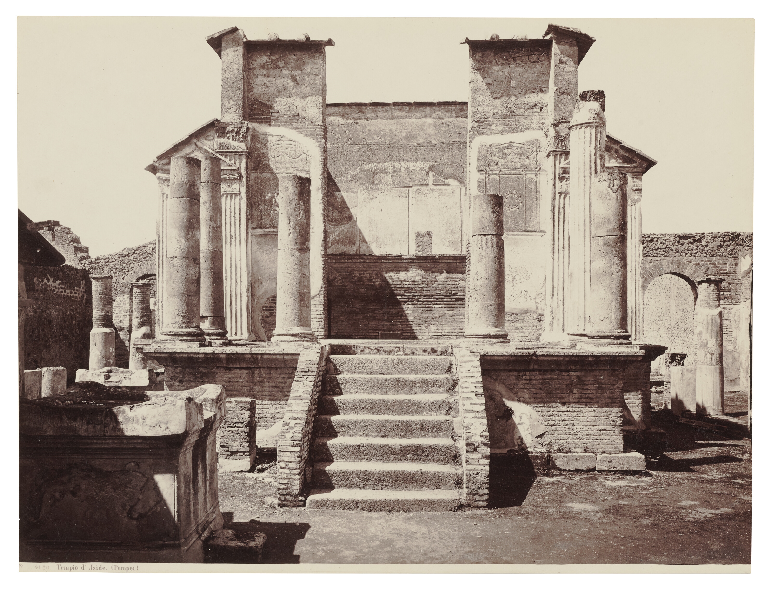 Artwork by Giorgio Sommer, Tempio d'Iside, Pompei, Made of albumen print,