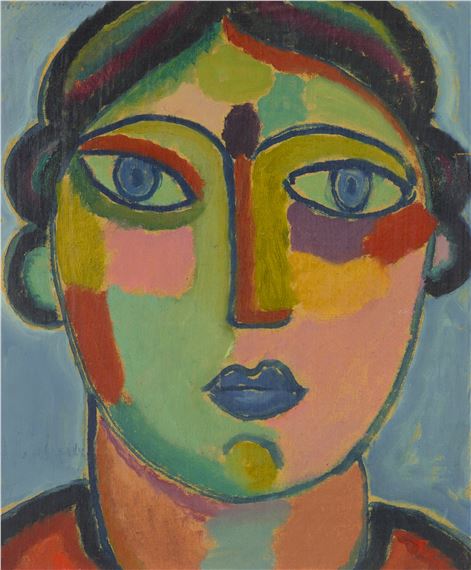 Mystischer Kopf: Blauer Mund by Alexej von Jawlensky, 1917