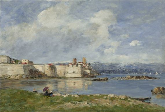 Toile/cadre Eugène Boudin - Reproduction "Villerville, Rivage, Marée Montante", Prêt à Accrocher