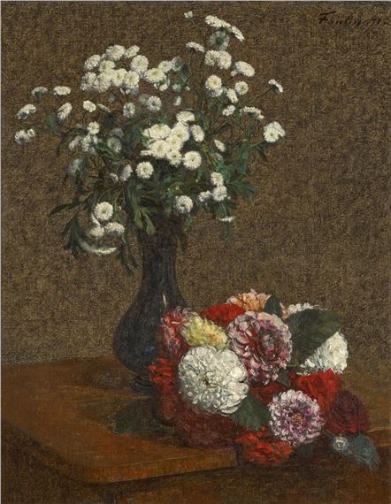 Camomille et dahlias by Henri Fantin-Latour, 1871