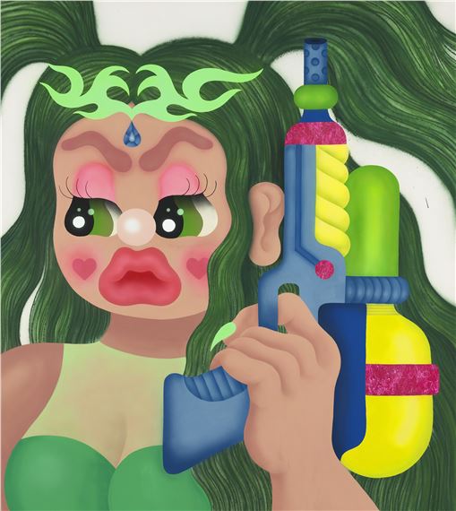 Girls and Guns 2 by Fátima de Juan, Executed in 2022