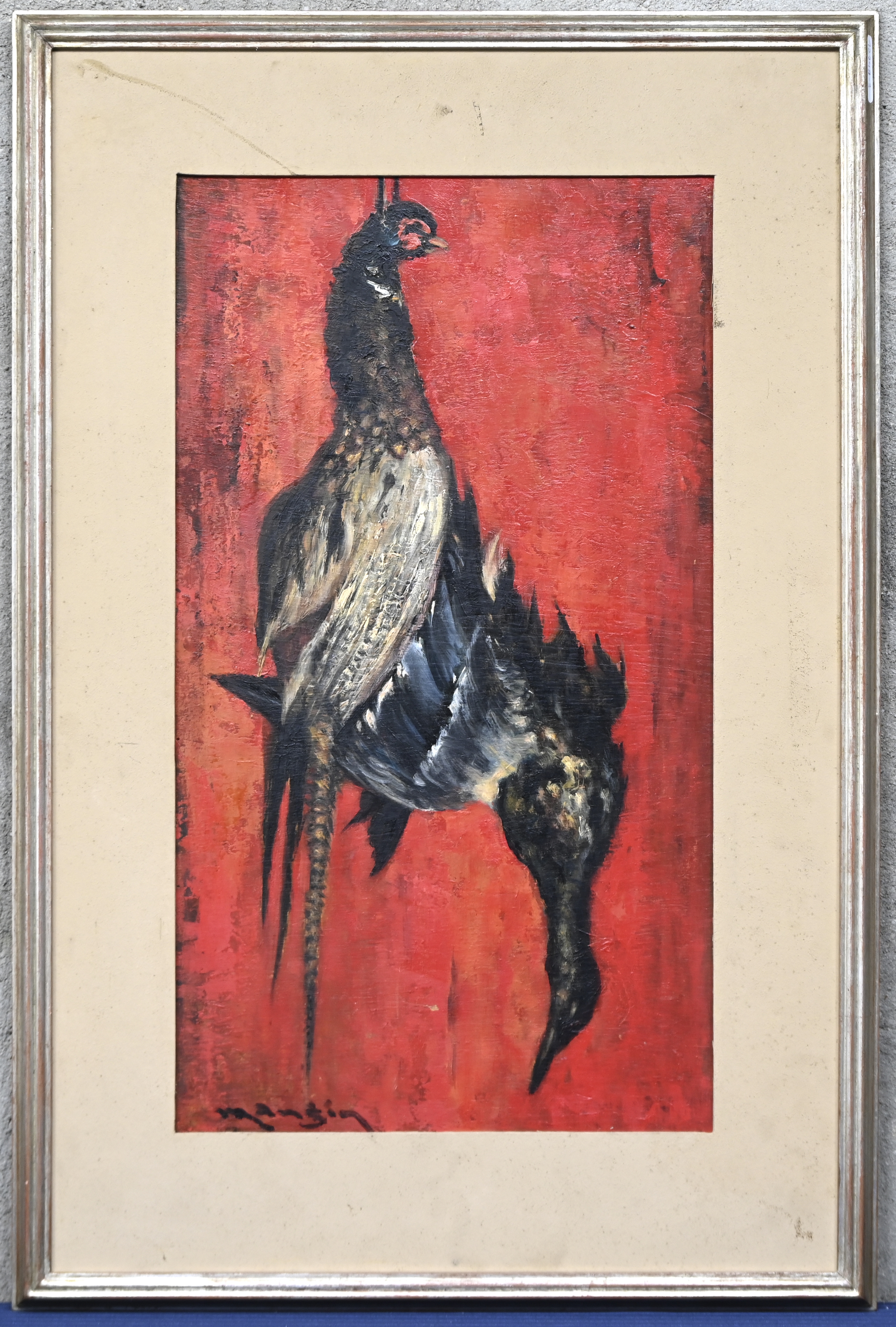 Artwork by Charles Mangin, Jachtstilleven”. Olieverf op paneel. Gesigneerd Mangin Charles, Made of Oil on panel