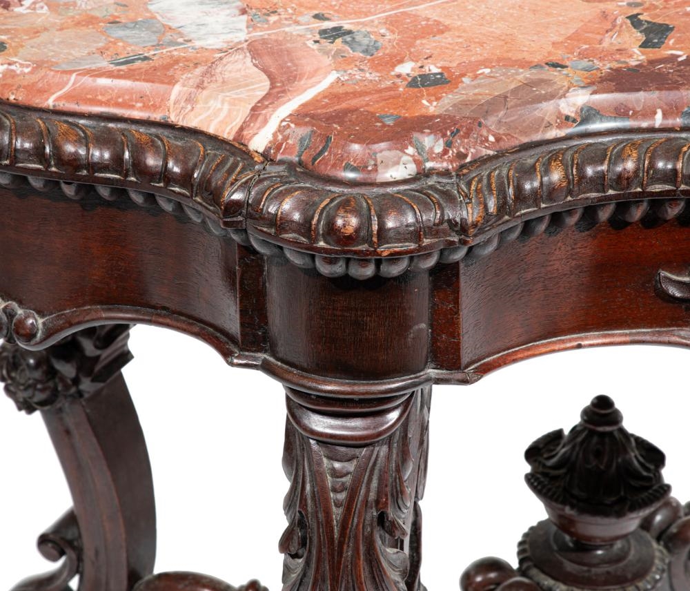 Alexandre Roux | American Rococo Carved Mahogany Turtle Top Center ...