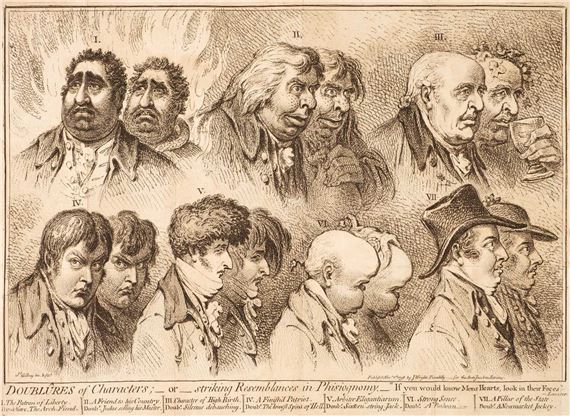 Doublures of Characters by James Gillray, 1798