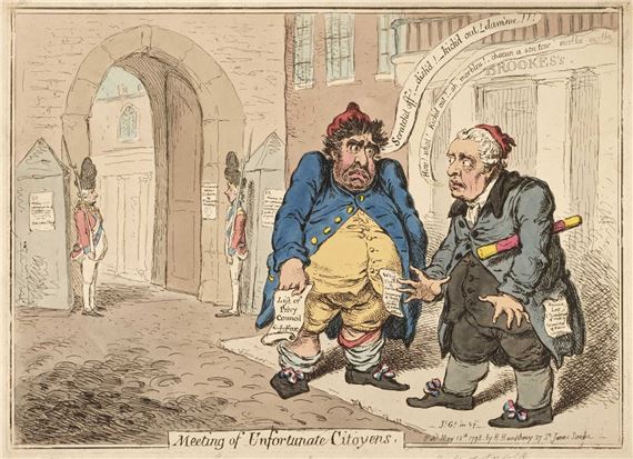 Meeting of Unfortunate Citoyens by James Gillray, 1798
