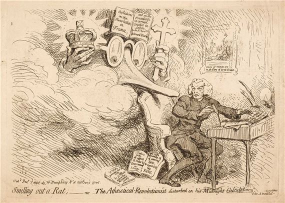 Smelling out a Rat; London: H by James Gillray, 1790