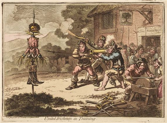 United Irishmen in Training by James Gillray, 1798