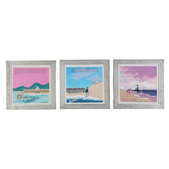 Jonathan Routh | Jonathan Routh 1927-2008 Folk Art Painting 3pc LOT ...