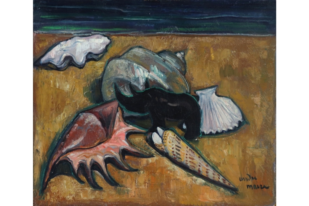 Artwork by André Maire, Femmes assises en bord de mer, Made of oil on panel