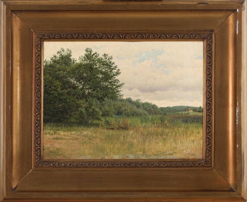 Artwork by Harald Frederik Foss, Scenery from Skarridsø, Made of Oil on canvas laid on canvas