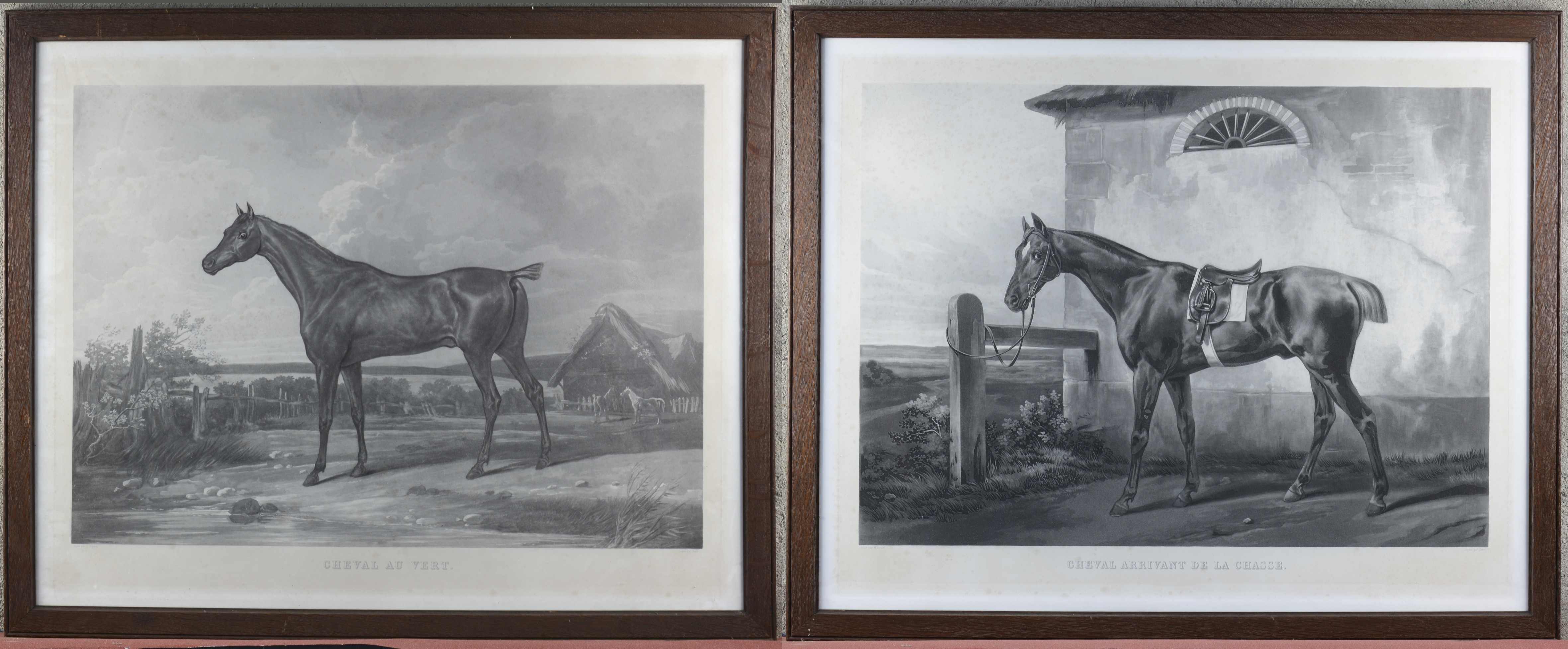 Carle Vernet | Cheval arrivant de la chasse” & “Cheval au vert”. Twee ...