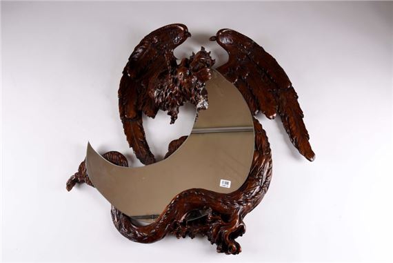 Miroir d’applique à la vouivre et au croissant de lune by Gabriel Viardot