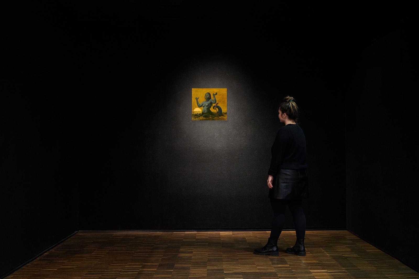 Artwork by Hans Thoma, Meereserwecken, Made of Oil on metal plate