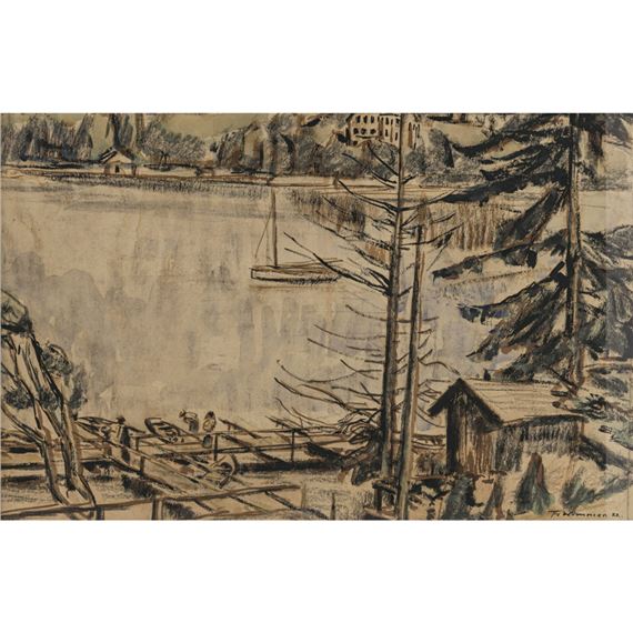 Lake Starnberg with a view of the Starnberg Castle - Fritz Wimmer