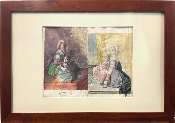 Madre e figlia, due studi per figure femminili by Lorenzo Toncini