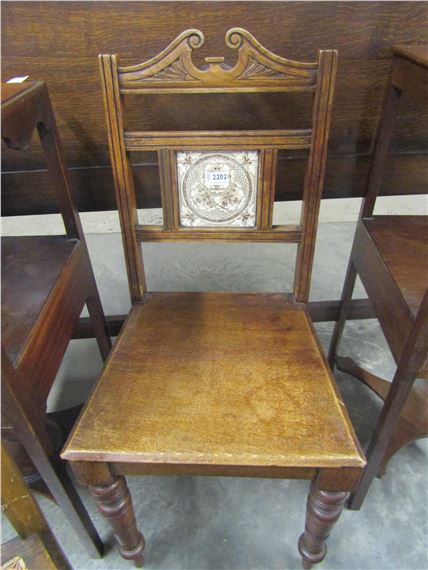 Unknown | An Edwardian hall chair and two side chairs | MutualArt