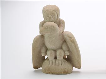 Indian with headdress riding the back of an eagle - Popeye Reed
