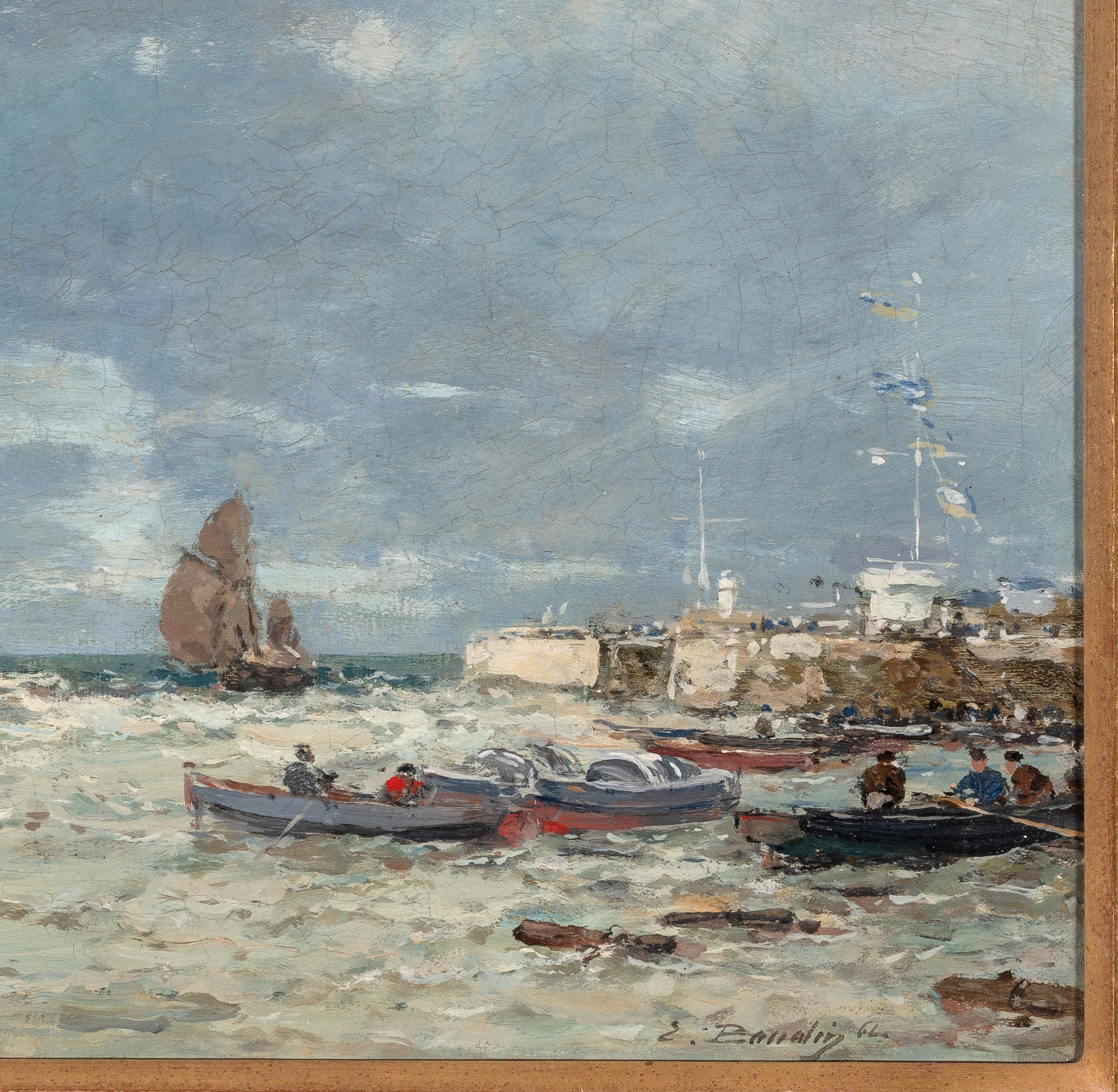 Artwork by Georges Petit, Entree du Port du Havre, Made of Oil on canvas