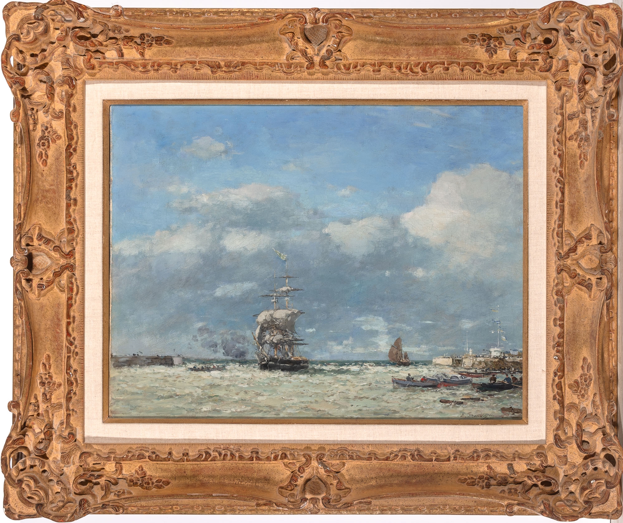 Artwork by Georges Petit, Entree du Port du Havre, Made of Oil on canvas