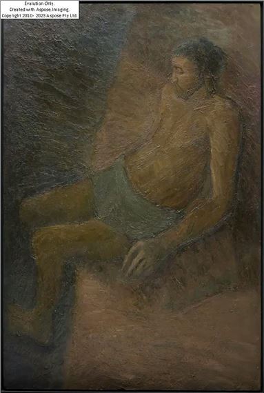 Seated male figure by Patrick Procktor, circa 1960