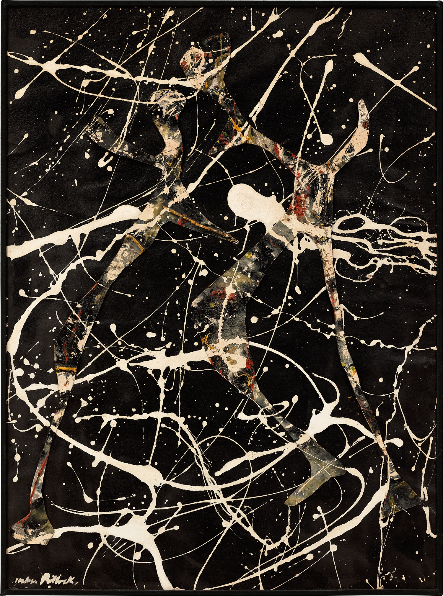Artwork by Jackson Pollock, Untitled, Made of oil, enamel, pebbles and cut-outs on paper mounted on Masonite