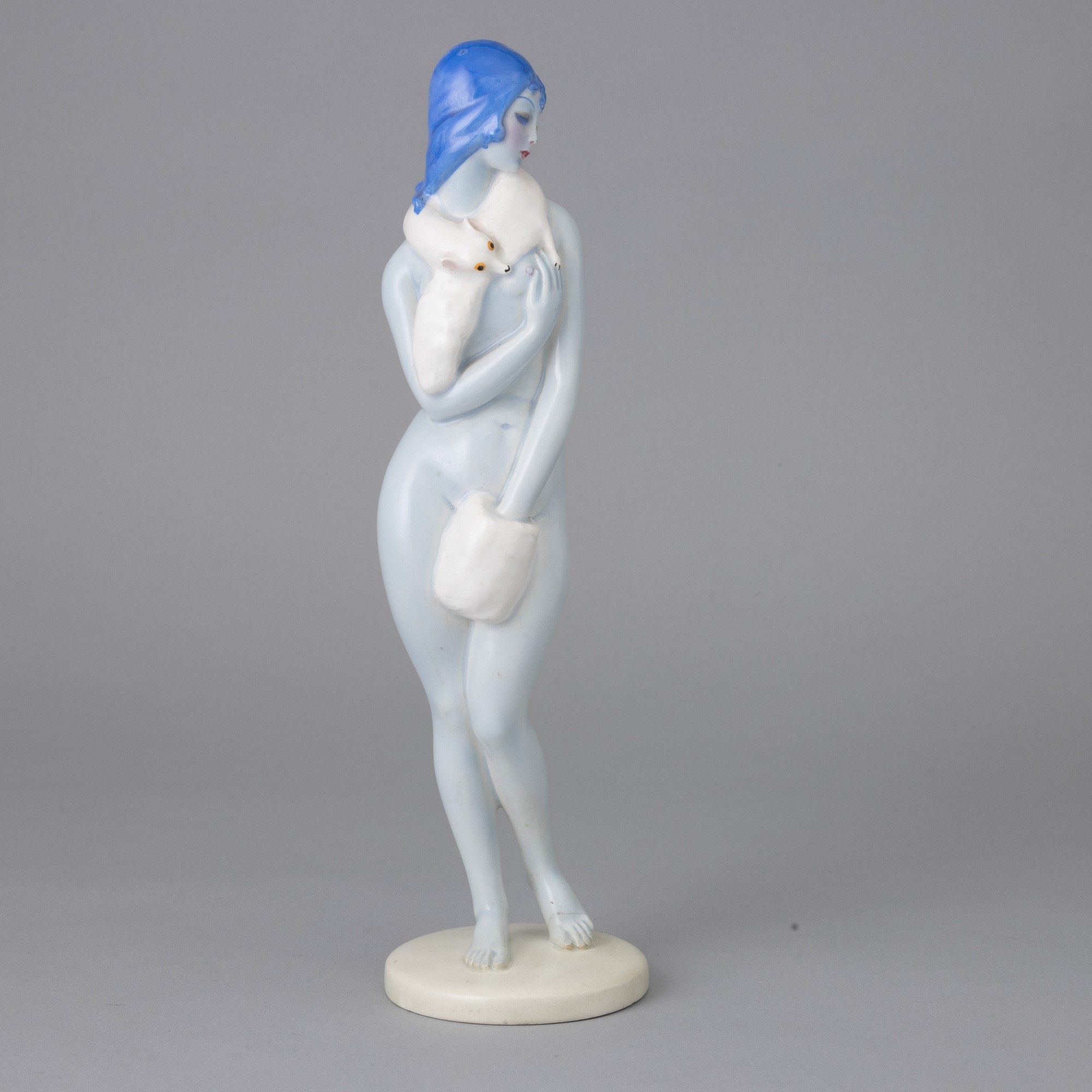 Artwork by Mario Sturani, Lenci, Torino 1930 Nudino con pelliccia