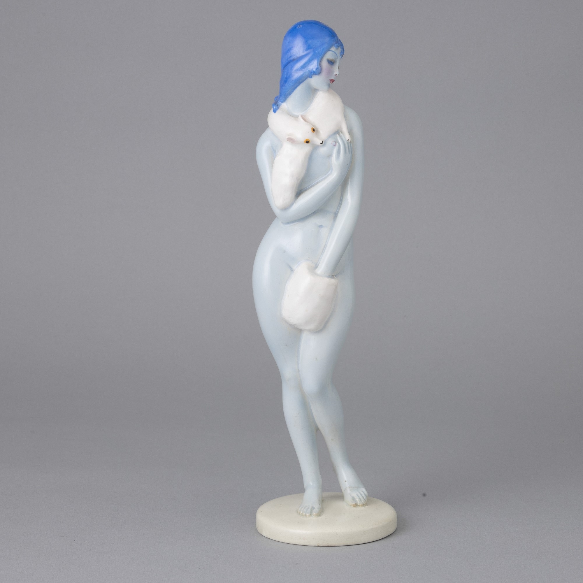 Artwork by Mario Sturani, Lenci, Torino 1930 Nudino con pelliccia