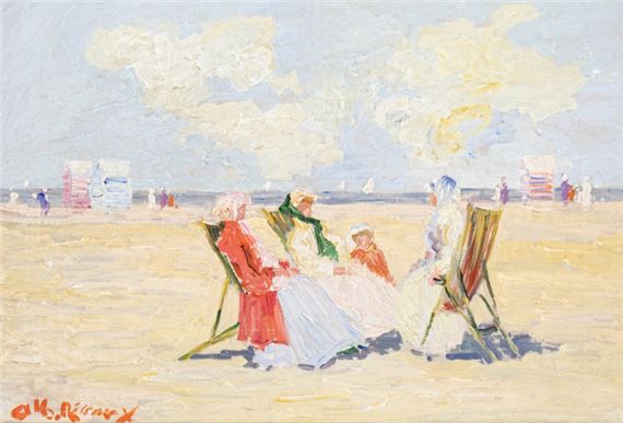 Albert Rigaux | Conversation sur la plage | MutualArt