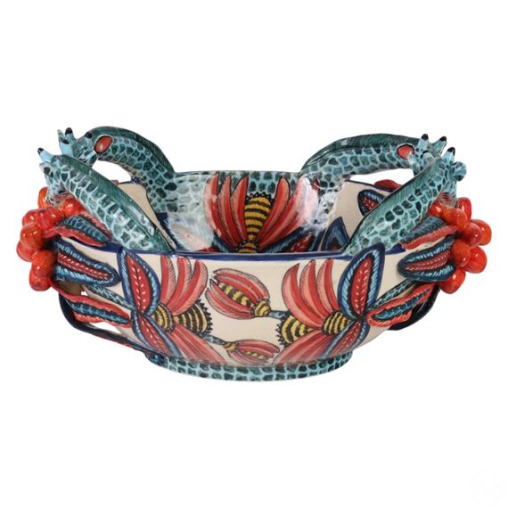 Ardmore Ceramics South African Centerpiece Bowl - Punch Shabalala