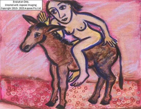 British b.1953 -  Donkey Ride by Eileen Cooper, 2003