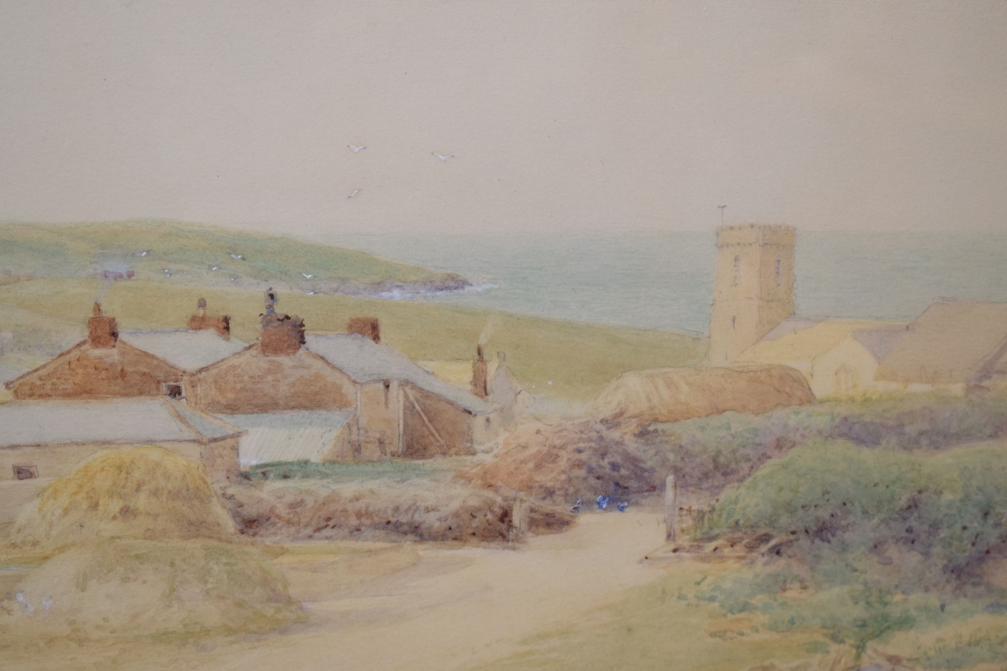 Artwork by William Edwards Croxford, Coastal scene, Made of Watercolour