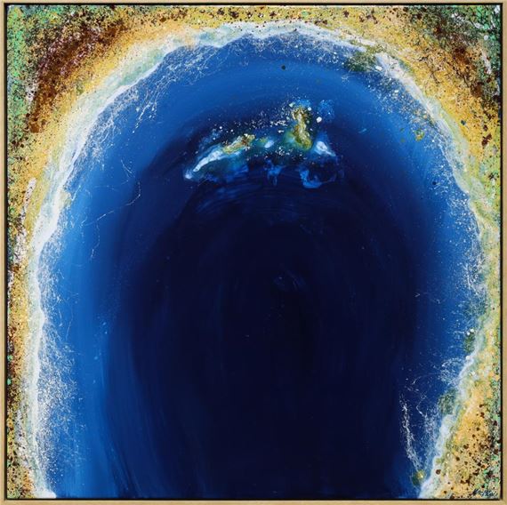 "Blue Tropical Bays" by Max Milan, Painted in 2024