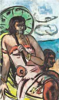 Quappi mit grünem Sonnenschirm”. 1938 - Max Beckmann