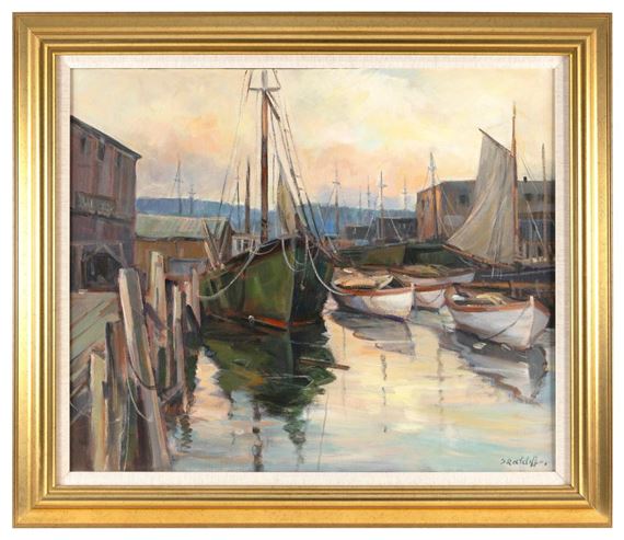 Eventide", Gloucester Harbor by Dale Ratcliff, 20th Century