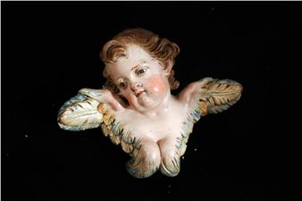 Cherubino attrib. C. Celebrano in terracotta policroma - Camillo Celebrano