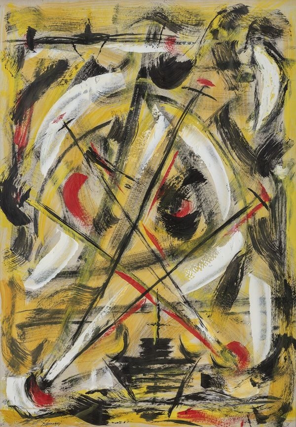 Artwork by Riccardo Romani, Olio e acrilici su pergamena retroilluminata, Made of olio