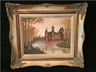 Ornately Framed Original of Castle - Pat Craigmyle
